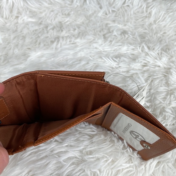 GIANI BERNINI ~ Softly Leather Mini Trifold Wallet ~ Cognac/Silver ~ NWT! - Picture 8 of 10
